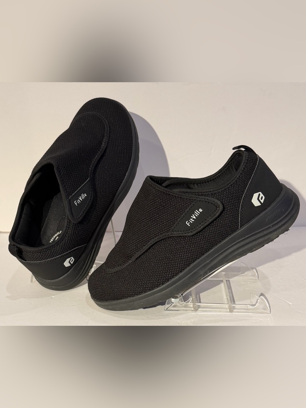 FitVille Marca Diabetic Shoes for Men Size 10W for Swollen Feet Comfort Black